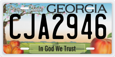 GA license plate CJA2946