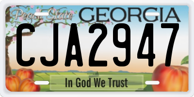GA license plate CJA2947