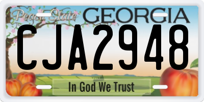 GA license plate CJA2948
