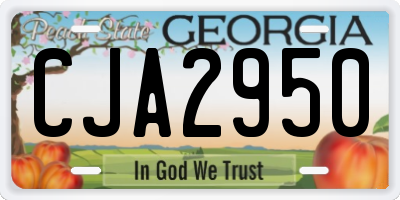 GA license plate CJA2950