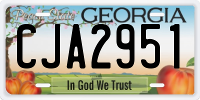 GA license plate CJA2951