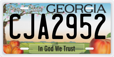 GA license plate CJA2952