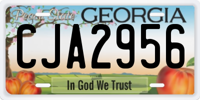 GA license plate CJA2956
