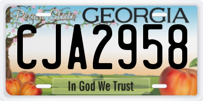 GA license plate CJA2958
