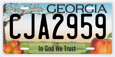 GA license plate CJA2959