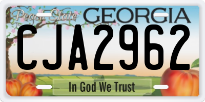 GA license plate CJA2962