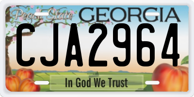GA license plate CJA2964