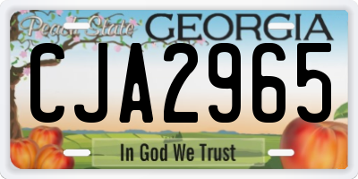 GA license plate CJA2965