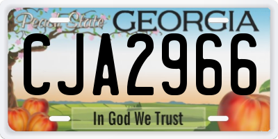 GA license plate CJA2966