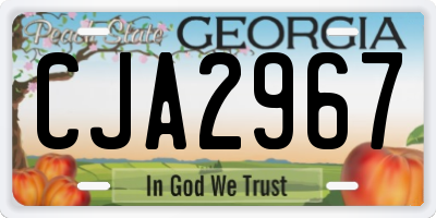 GA license plate CJA2967