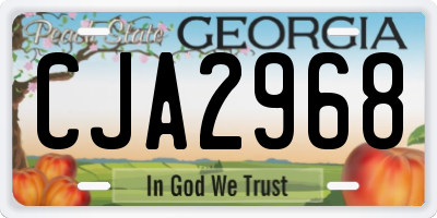 GA license plate CJA2968