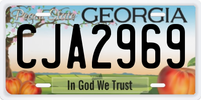 GA license plate CJA2969