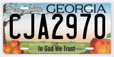 GA license plate CJA2970