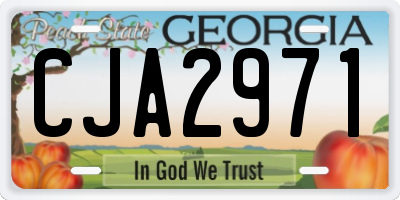 GA license plate CJA2971