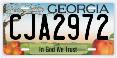 GA license plate CJA2972