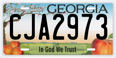 GA license plate CJA2973