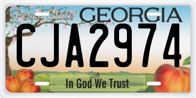 GA license plate CJA2974