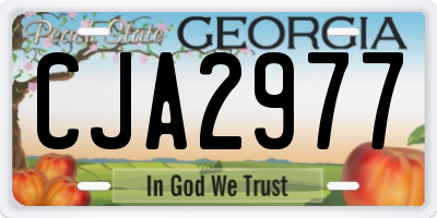 GA license plate CJA2977