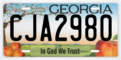 GA license plate CJA2980