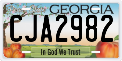 GA license plate CJA2982