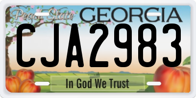 GA license plate CJA2983
