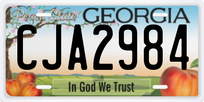 GA license plate CJA2984