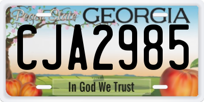 GA license plate CJA2985