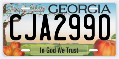 GA license plate CJA2990