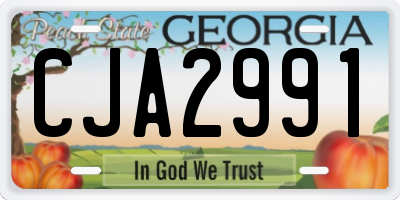 GA license plate CJA2991