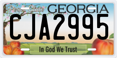 GA license plate CJA2995