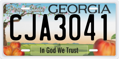GA license plate CJA3041