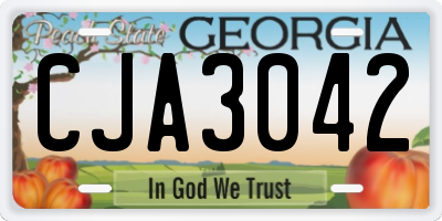 GA license plate CJA3042