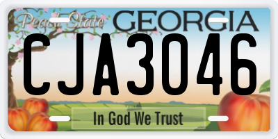 GA license plate CJA3046