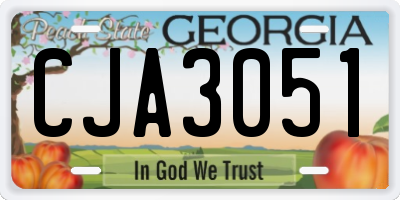 GA license plate CJA3051
