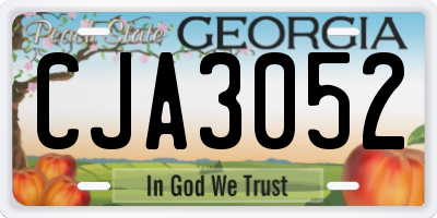 GA license plate CJA3052
