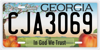GA license plate CJA3069
