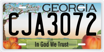 GA license plate CJA3072