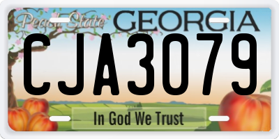 GA license plate CJA3079