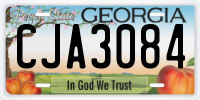 GA license plate CJA3084