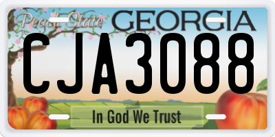 GA license plate CJA3088