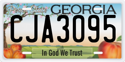 GA license plate CJA3095