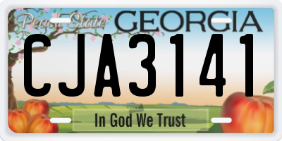 GA license plate CJA3141