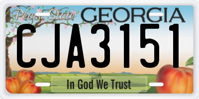 GA license plate CJA3151