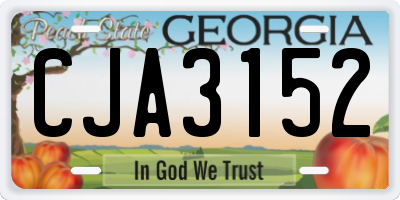 GA license plate CJA3152