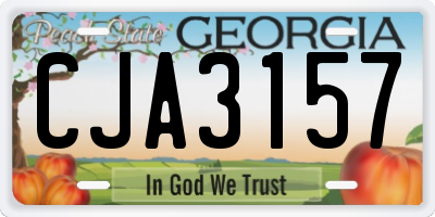 GA license plate CJA3157
