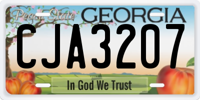 GA license plate CJA3207