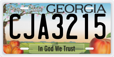 GA license plate CJA3215