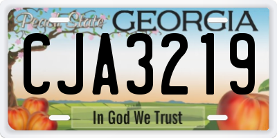 GA license plate CJA3219