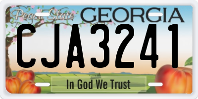 GA license plate CJA3241