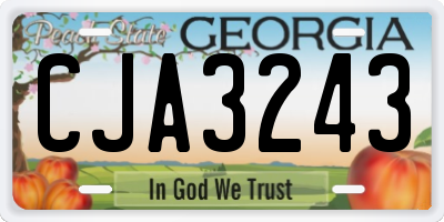 GA license plate CJA3243